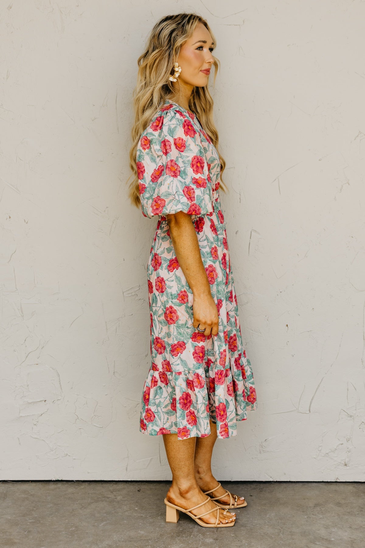 The Della Woven Floral Midi Dress