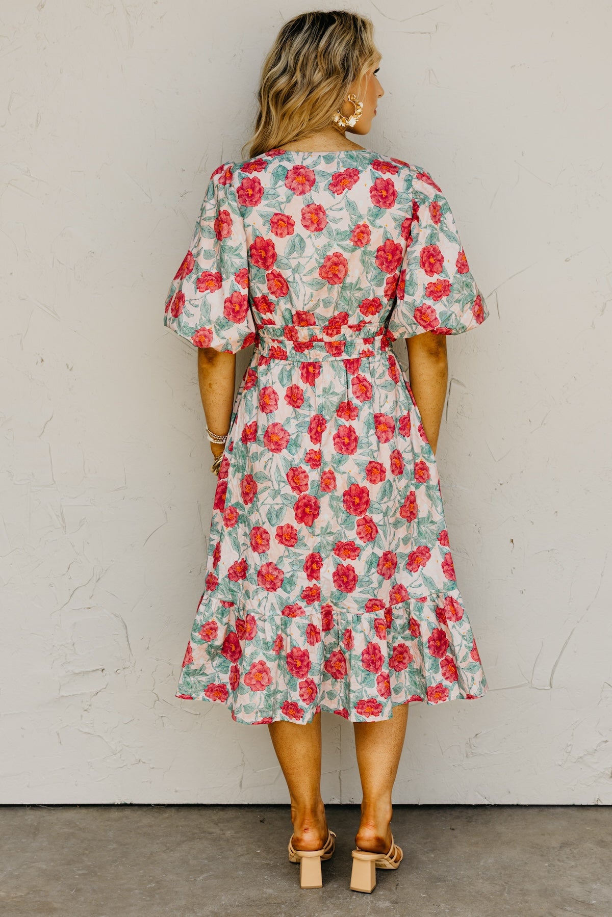 The Della Woven Floral Midi Dress