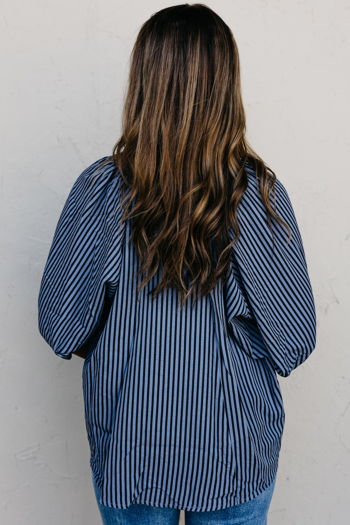 The Kelley Striped Zip Blouse