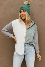The Nolan Colorblock Corduroy Button Down