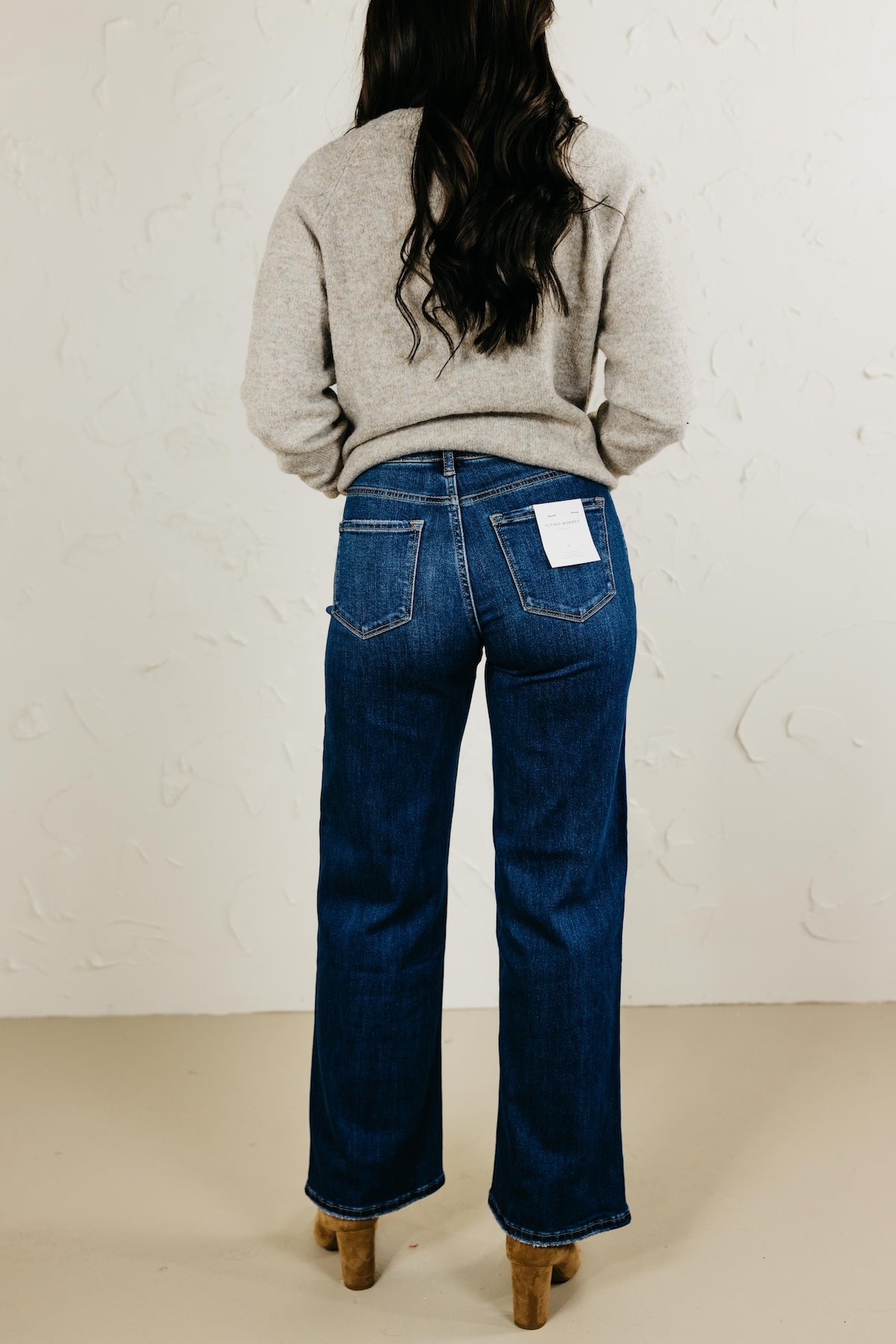 Flying Monkey | High Rise Dark Wash Full Length Wide Denim