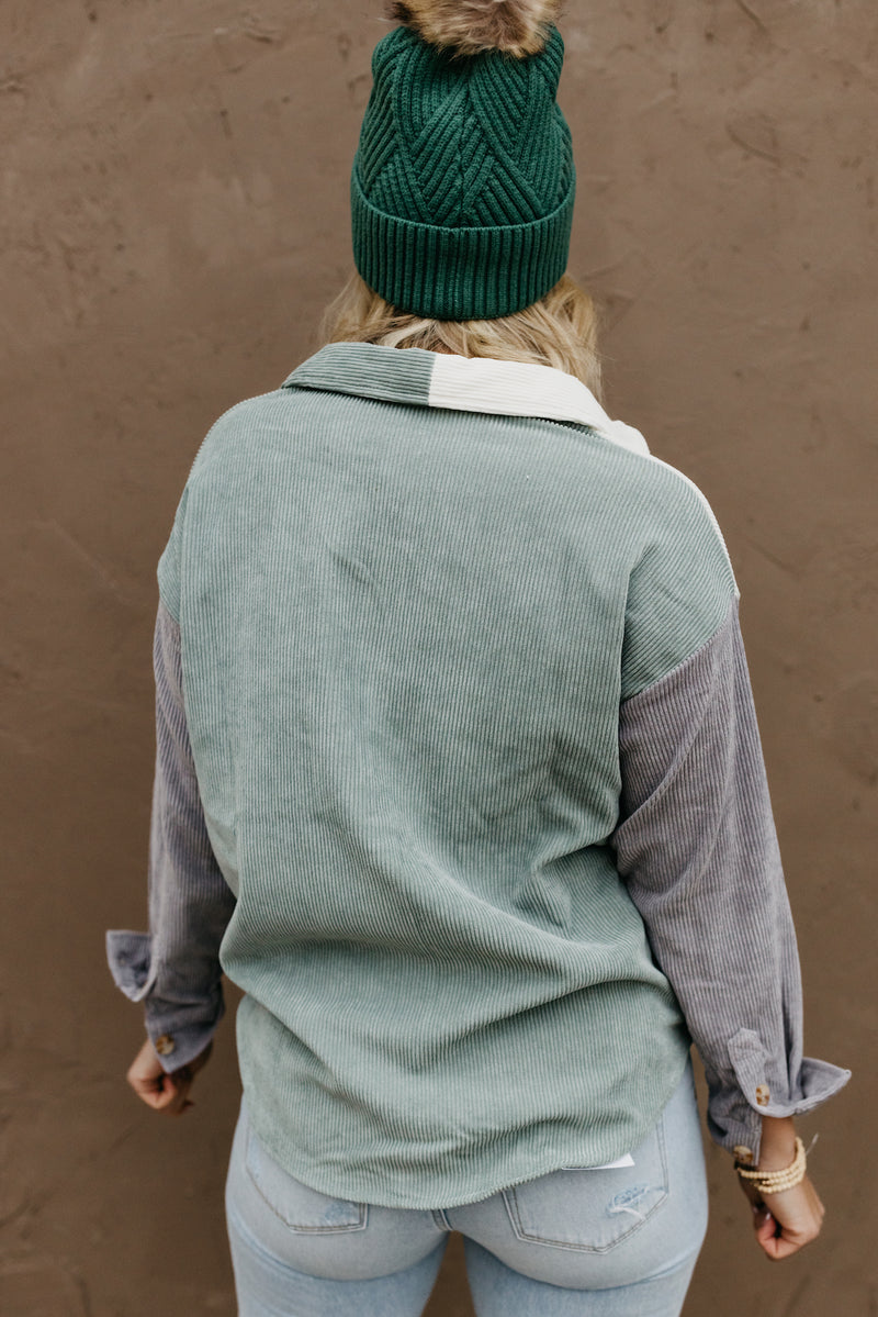 The Nolan Colorblock Corduroy Button Down