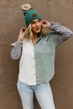 The Nolan Colorblock Corduroy Button Down