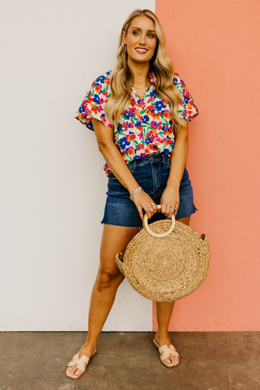 The Kimberly V Neck Floral Blouse