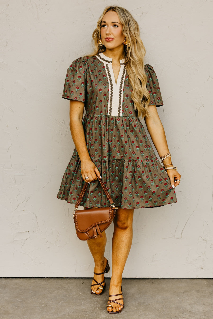 The Riley Contrast Print Mini Dress
