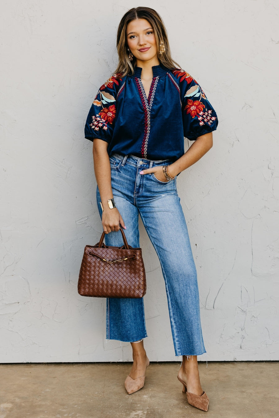 The Ellen Floral Embroidered Top