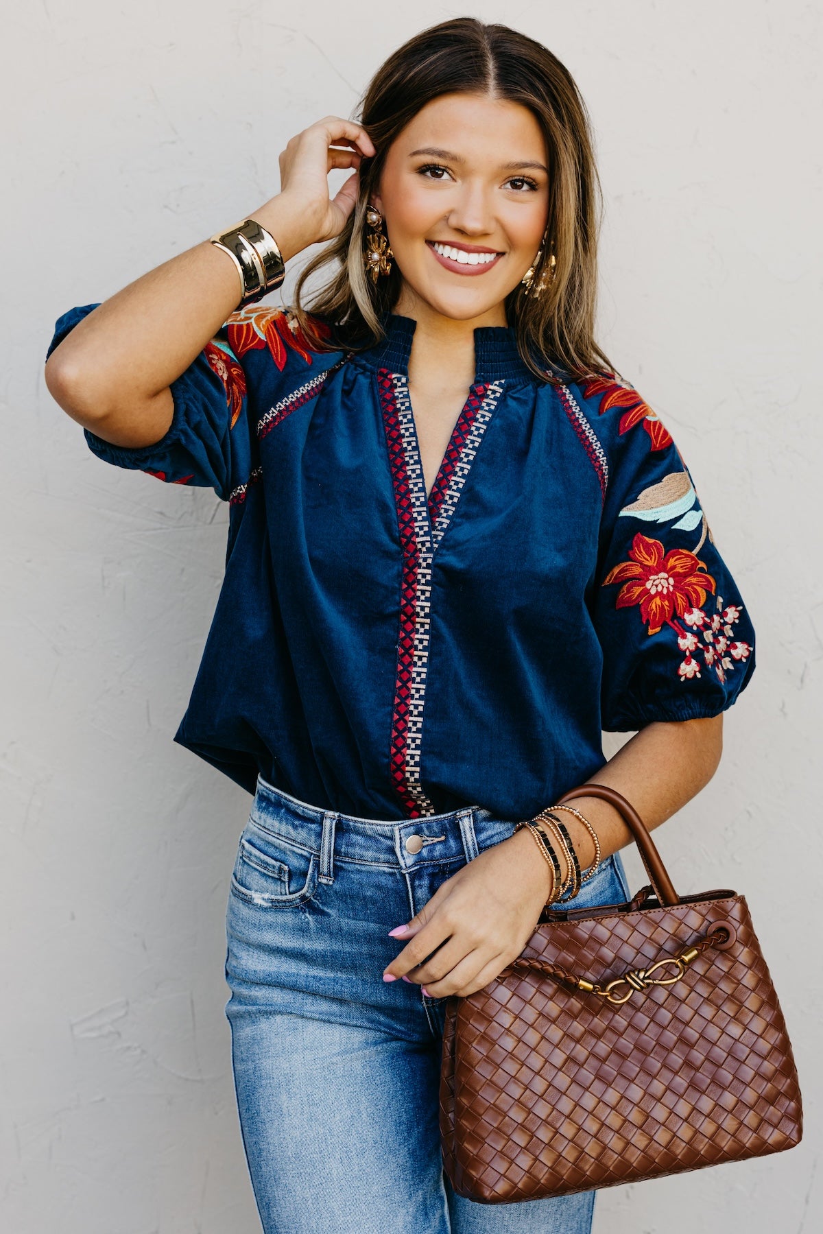 The Ellen Floral Embroidered Top