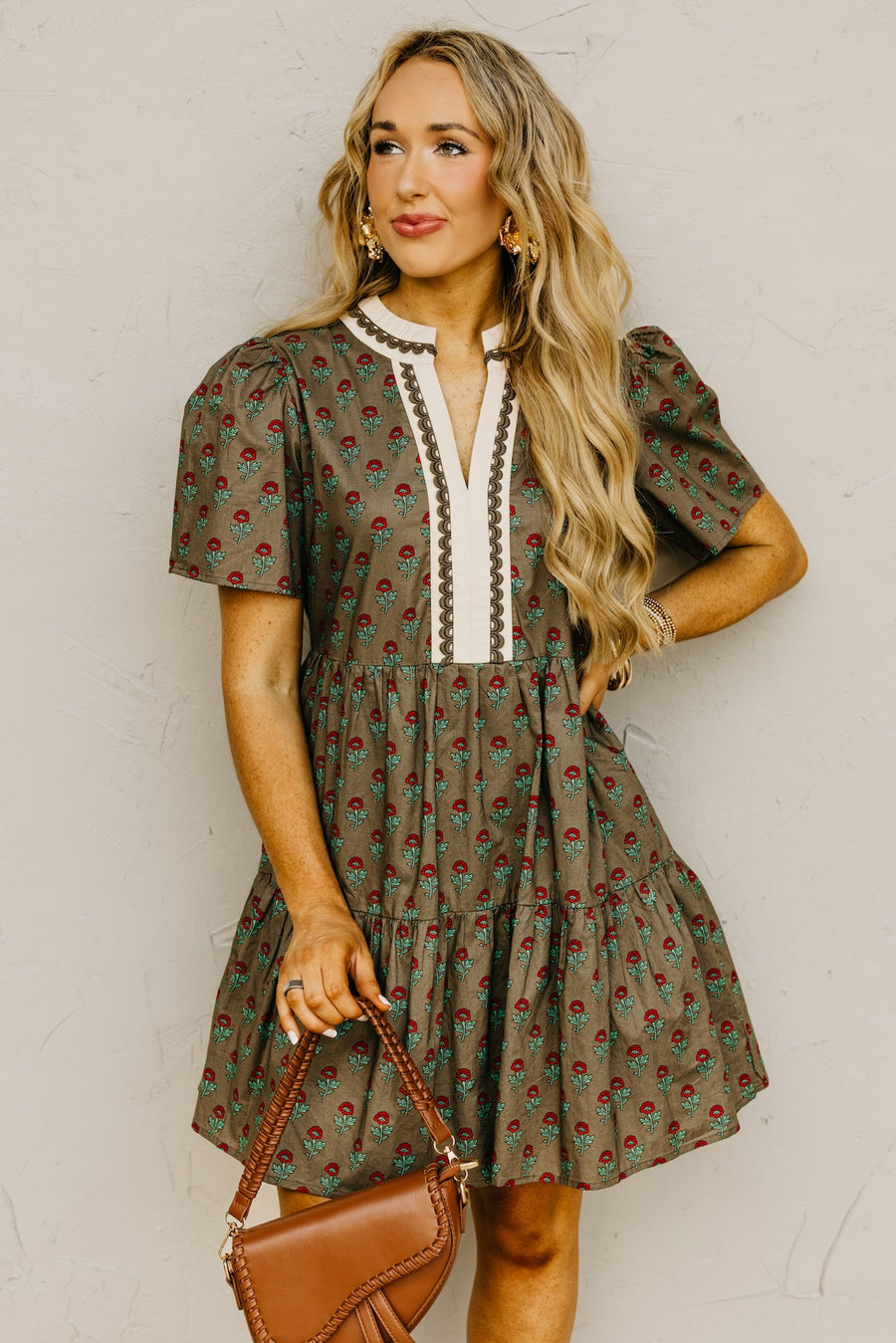 The Riley Contrast Print Mini Dress