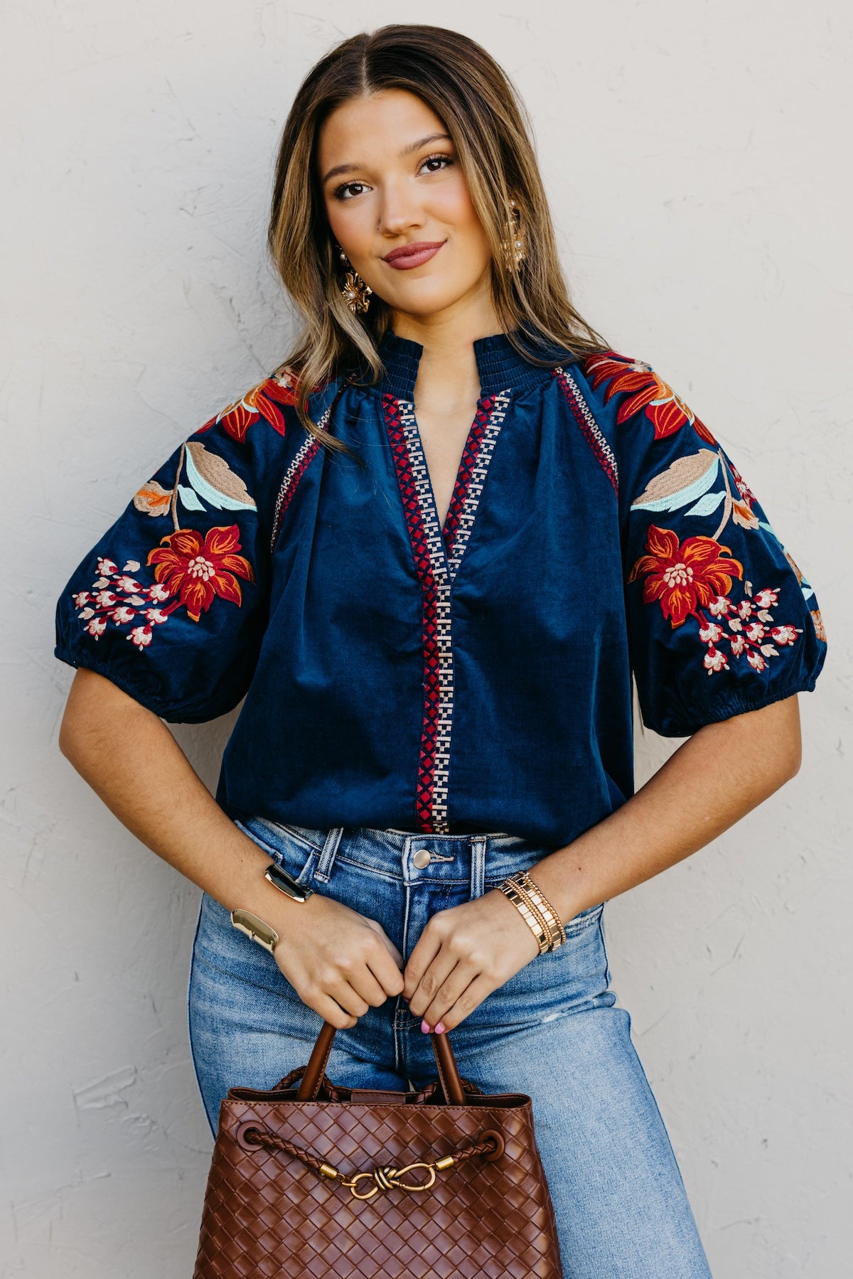 The Ellen Floral Embroidered Top