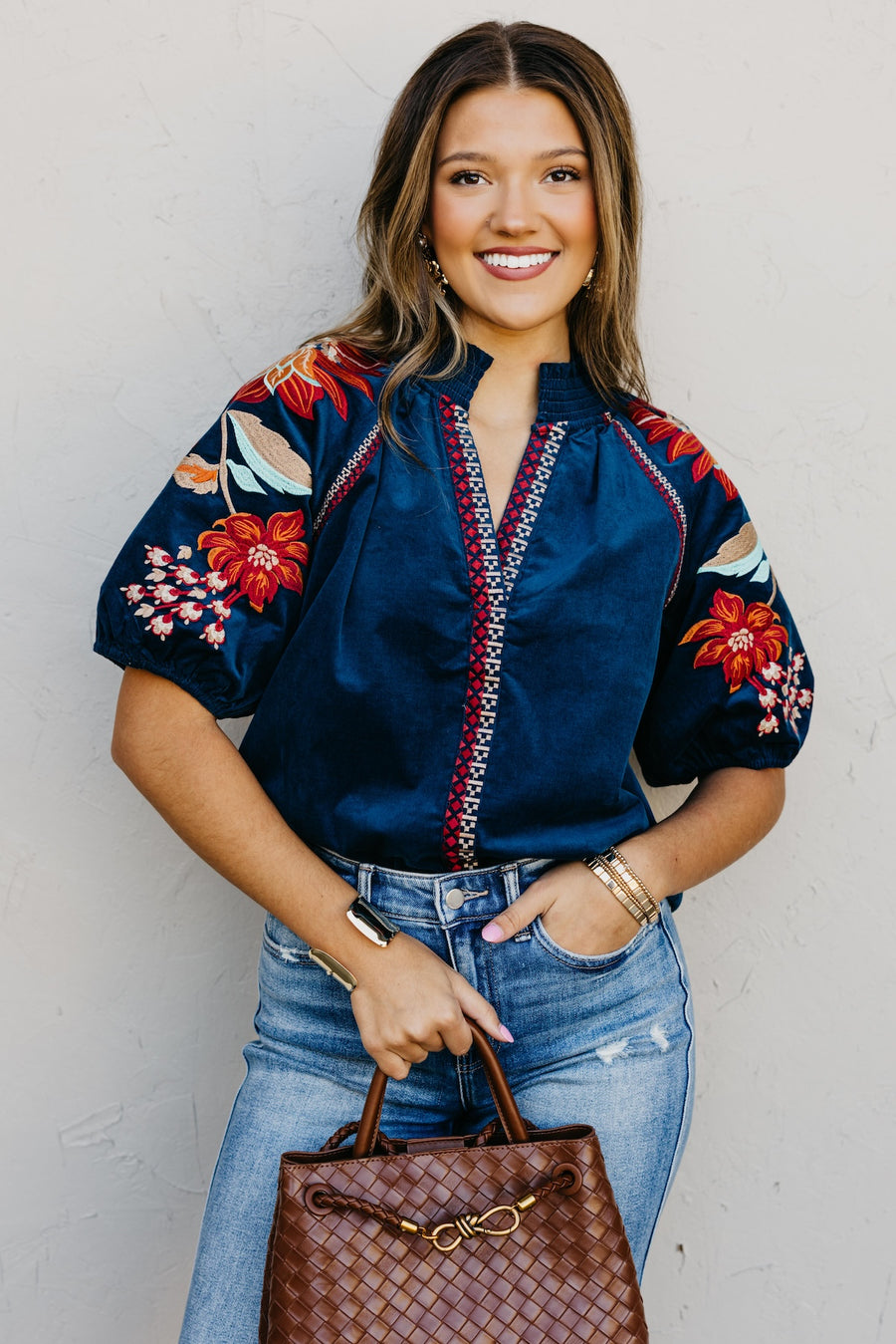 The Ellen Floral Embroidered Top