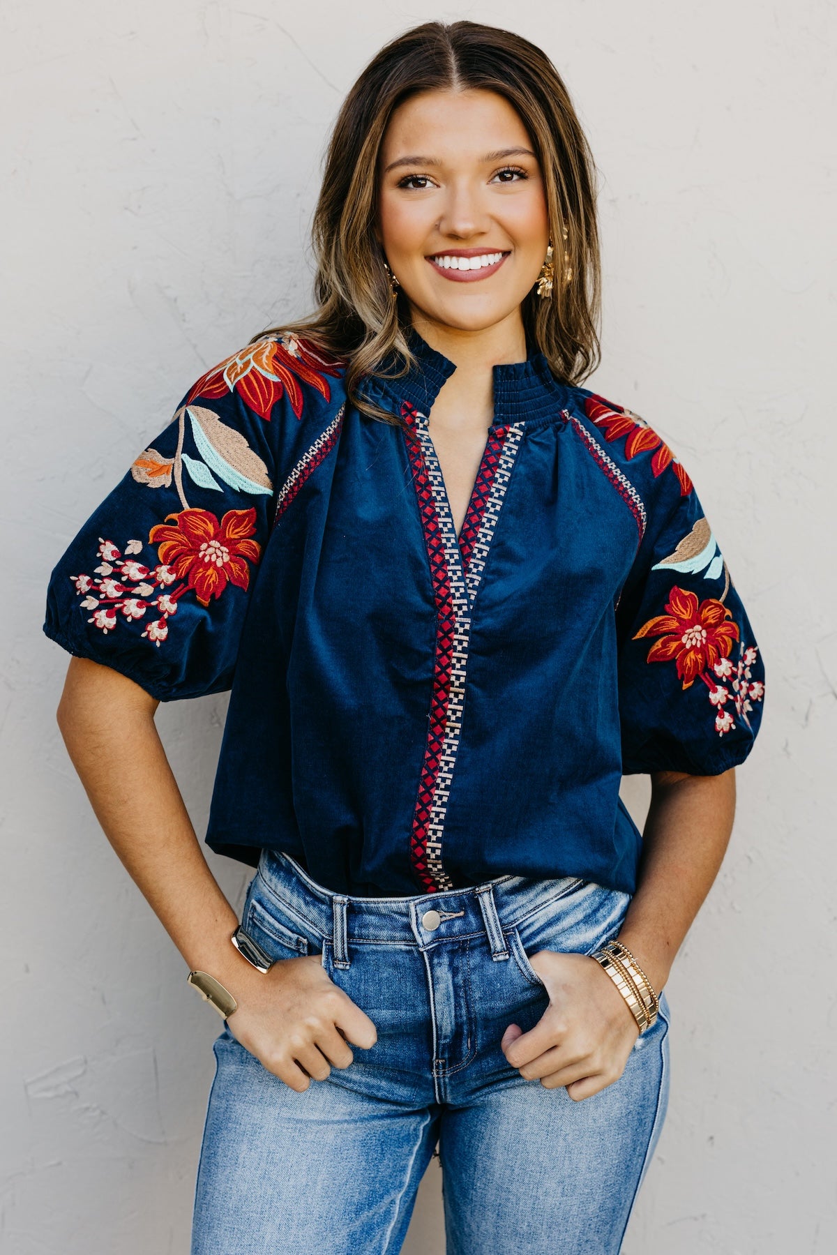 The Ellen Floral Embroidered Top