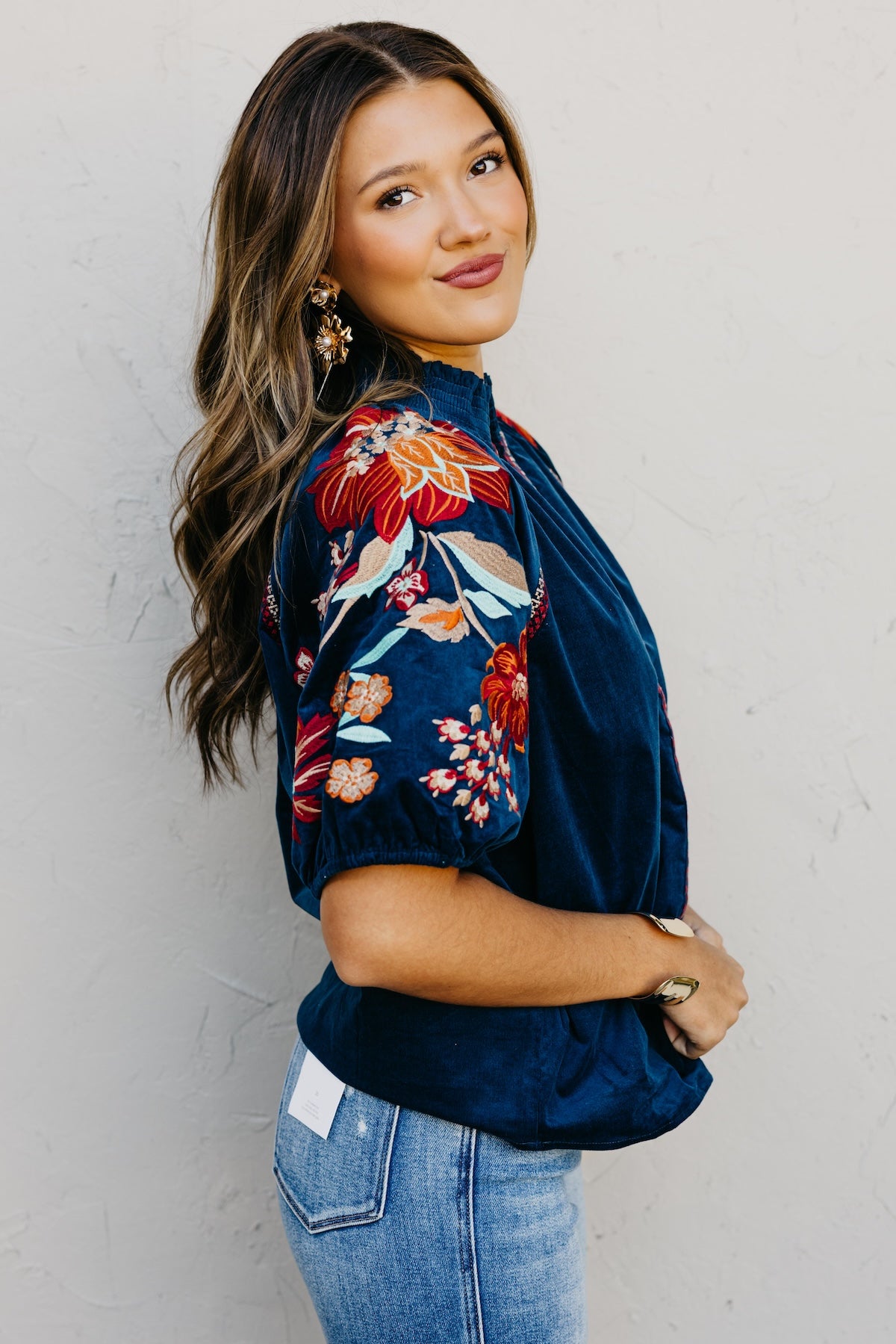 The Ellen Floral Embroidered Top
