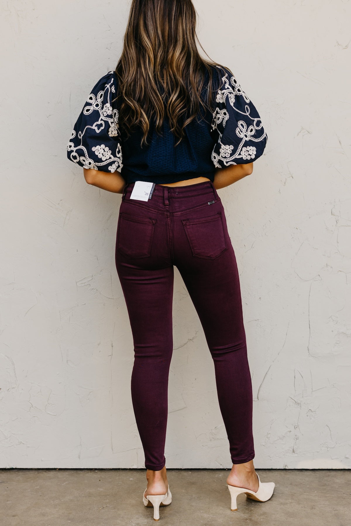 Kan Can 10 Inch High Rise Button Front Skinny Denim