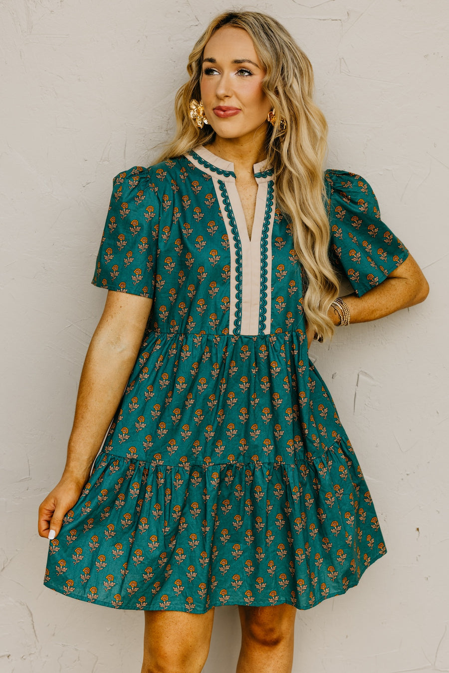 The Riley Contrast Print Mini Dress