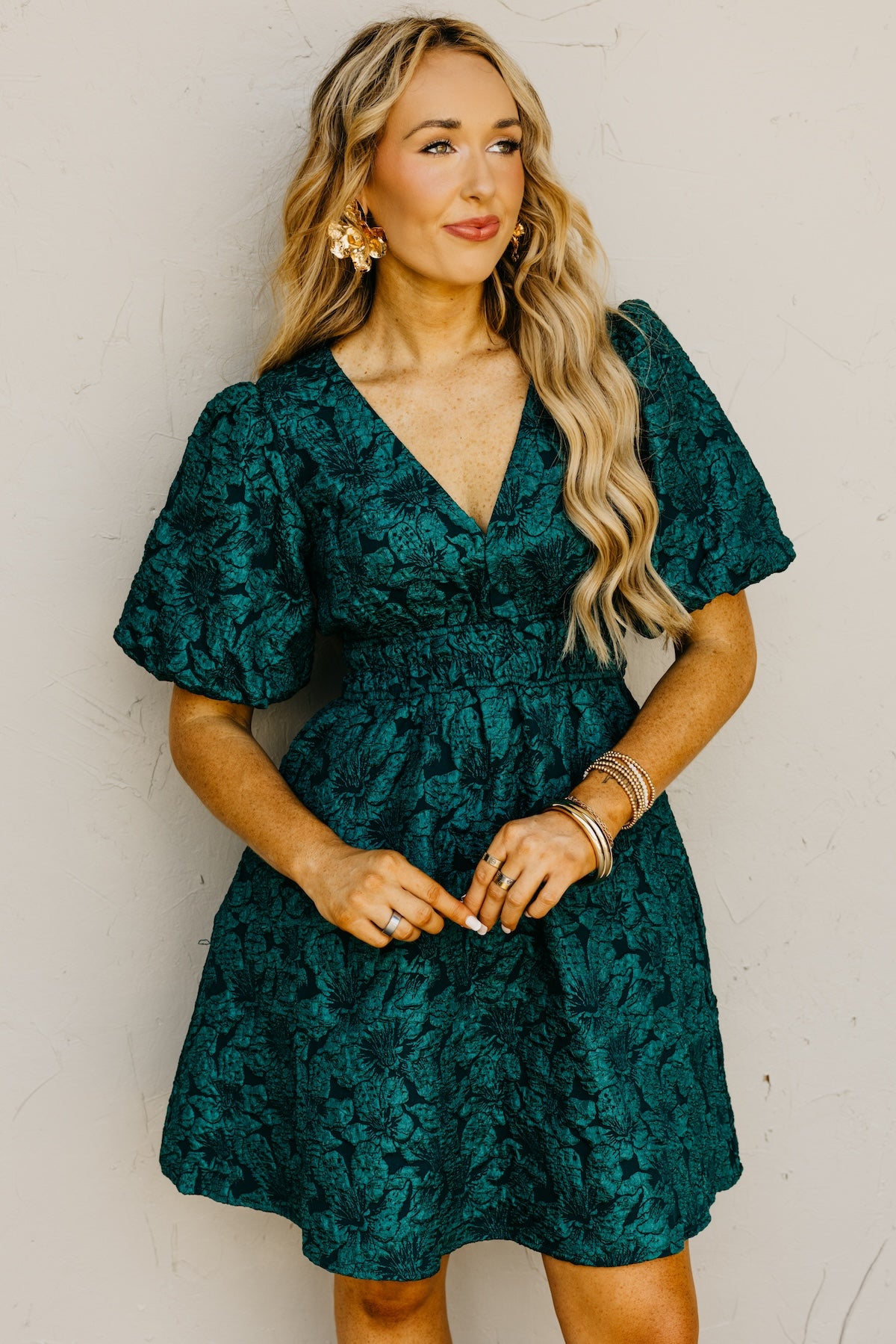 The Cameron Jacquard Floral Mini Dress