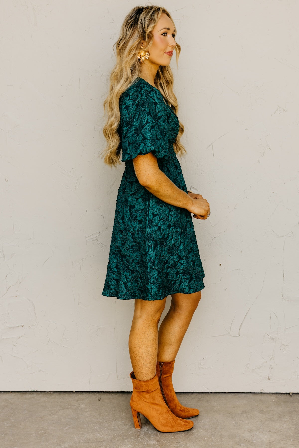 The Cameron Jacquard Floral Mini Dress
