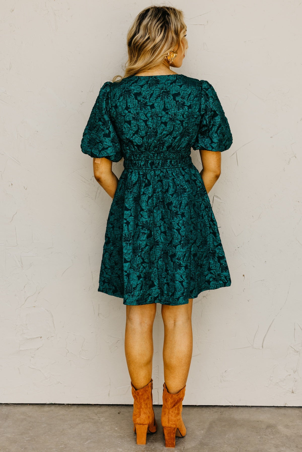 The Cameron Jacquard Floral Mini Dress