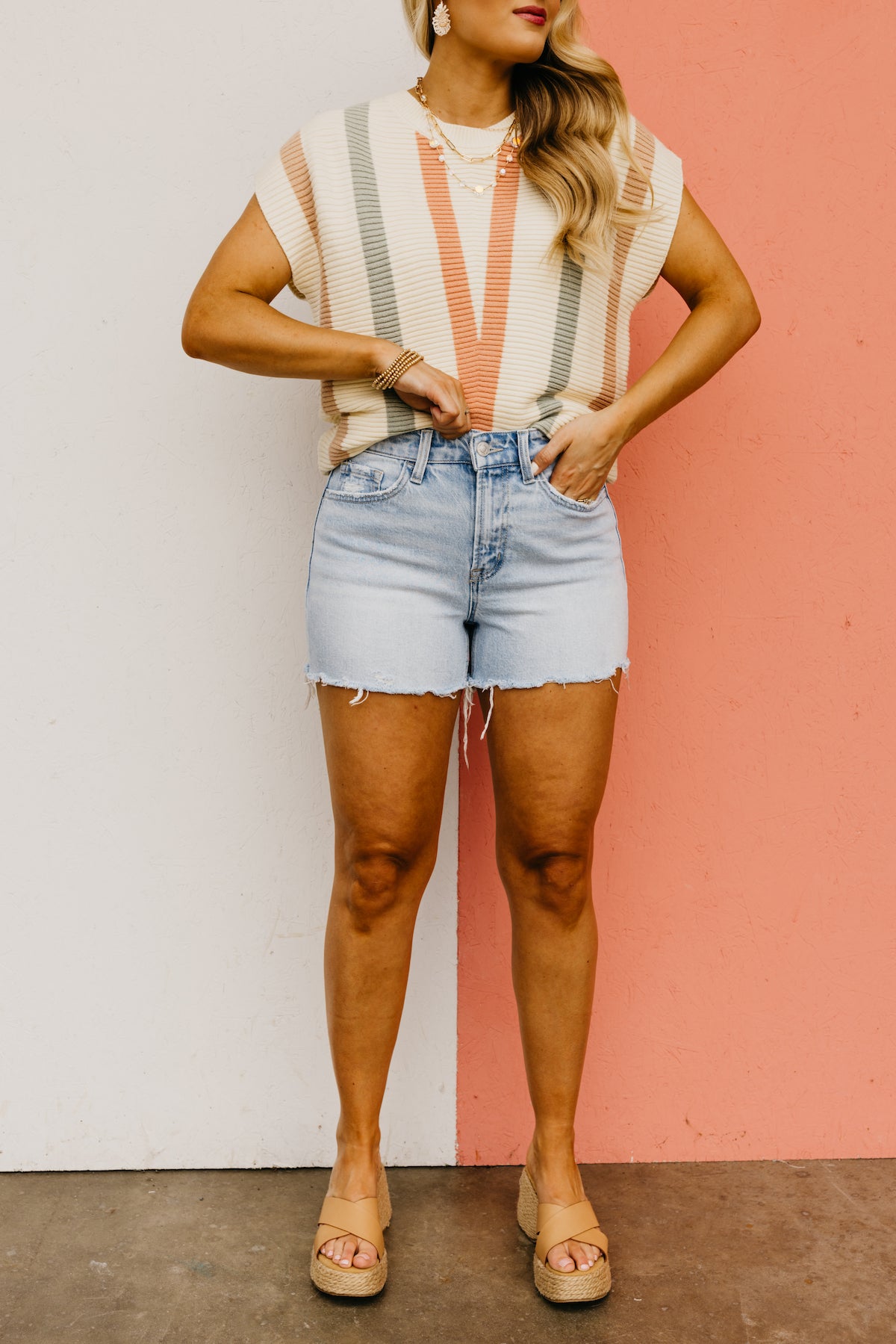 Vervet Denim | The Rebecca High Rise Distressed Shorts