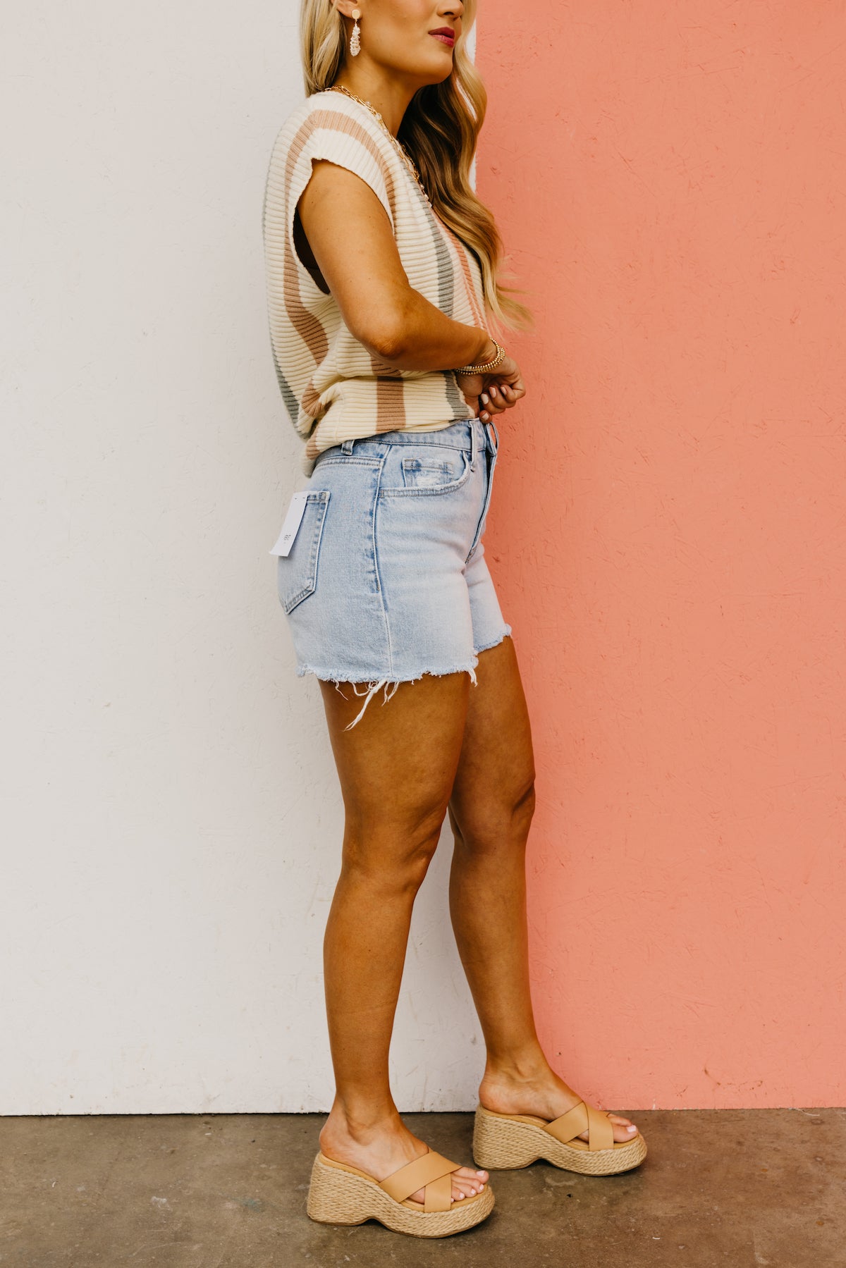 Vervet Denim | The Rebecca High Rise Distressed Shorts