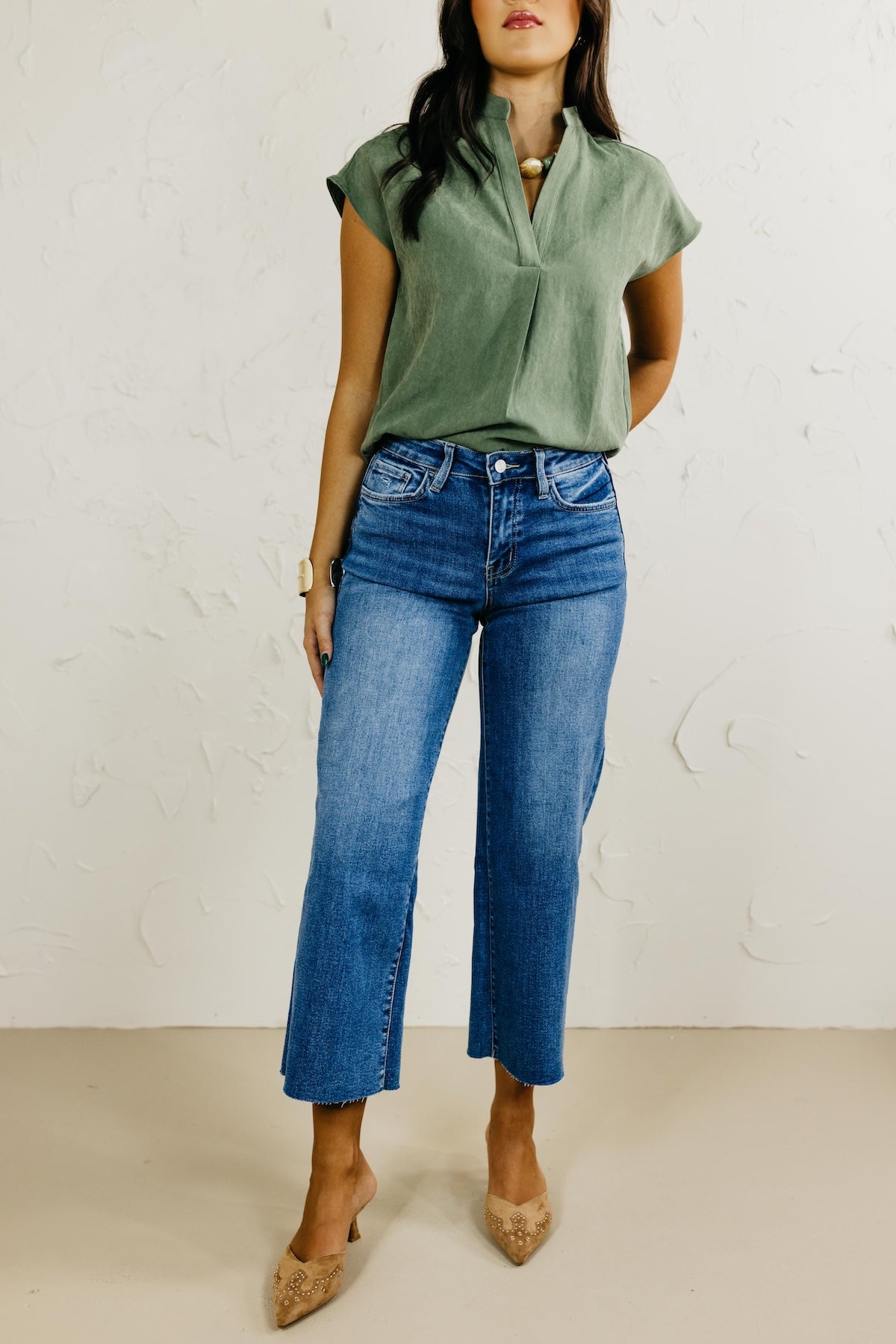 Bridge by GLY by Vervet Denim | High Rise Crop Slim Wide Denim