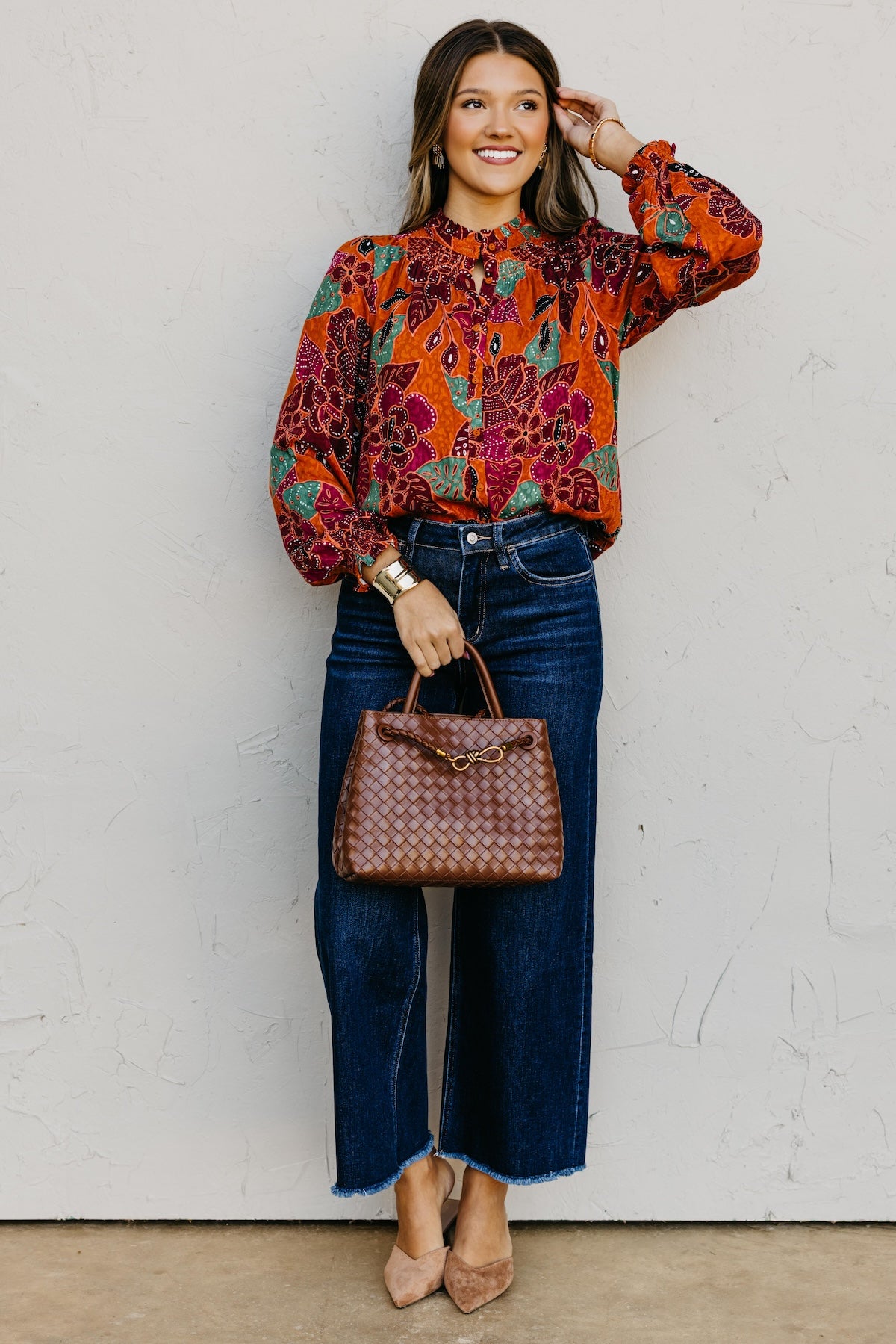 The Peggy Floral Button Down Blouse