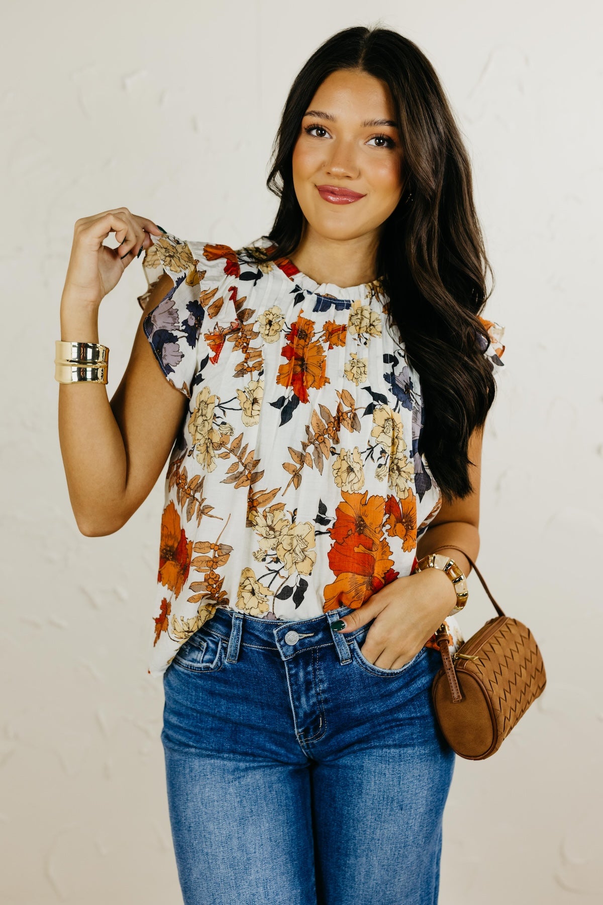 The Ray Foliage Woven Top