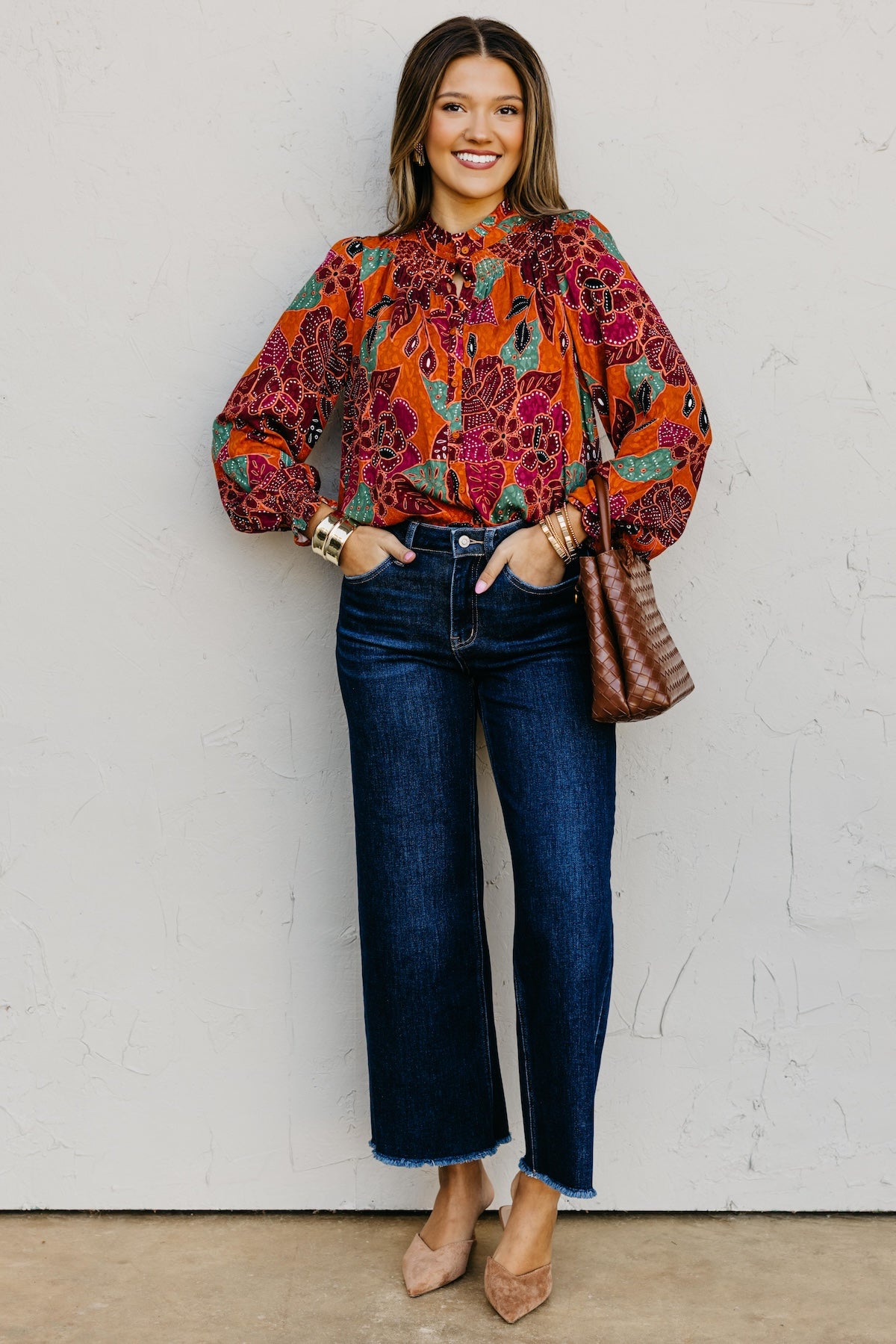 The Peggy Floral Button Down Blouse