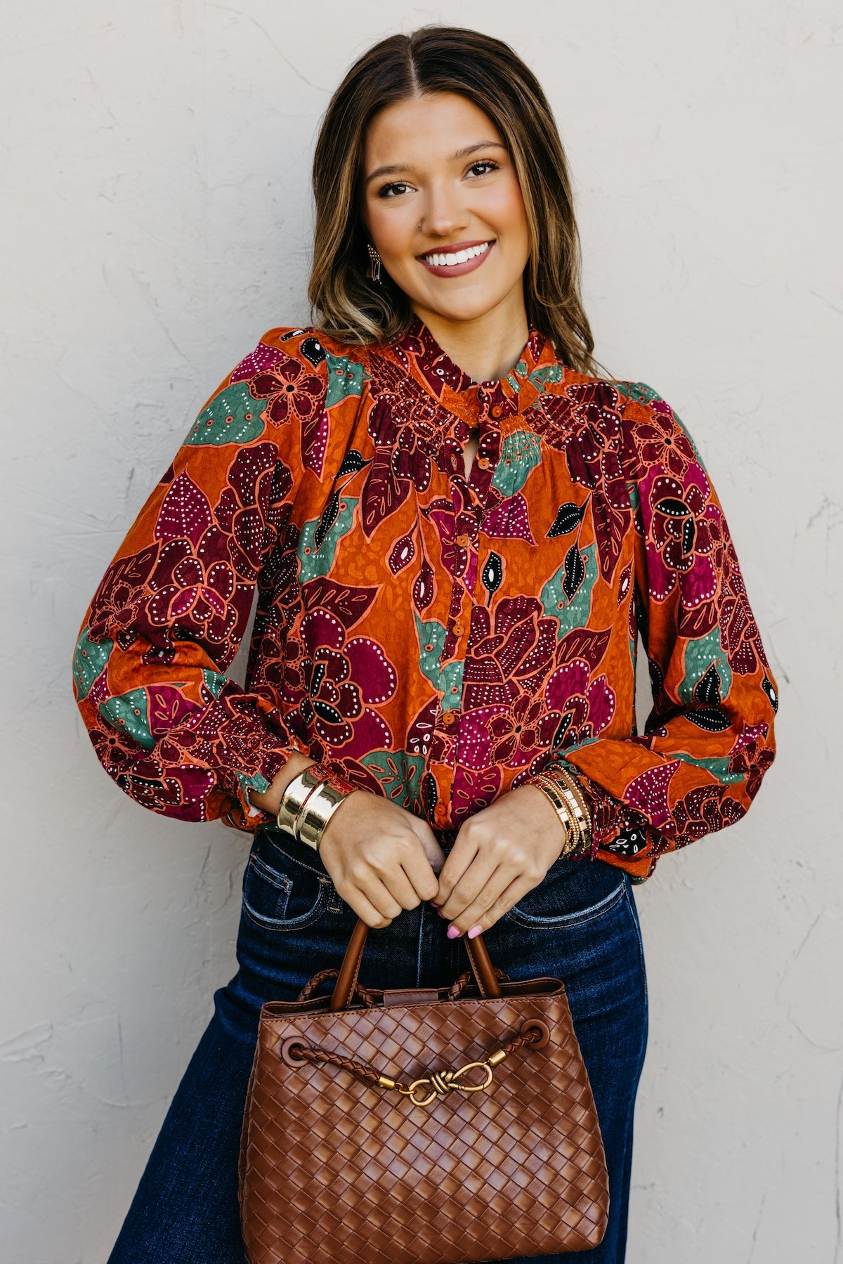 The Peggy Floral Button Down Blouse
