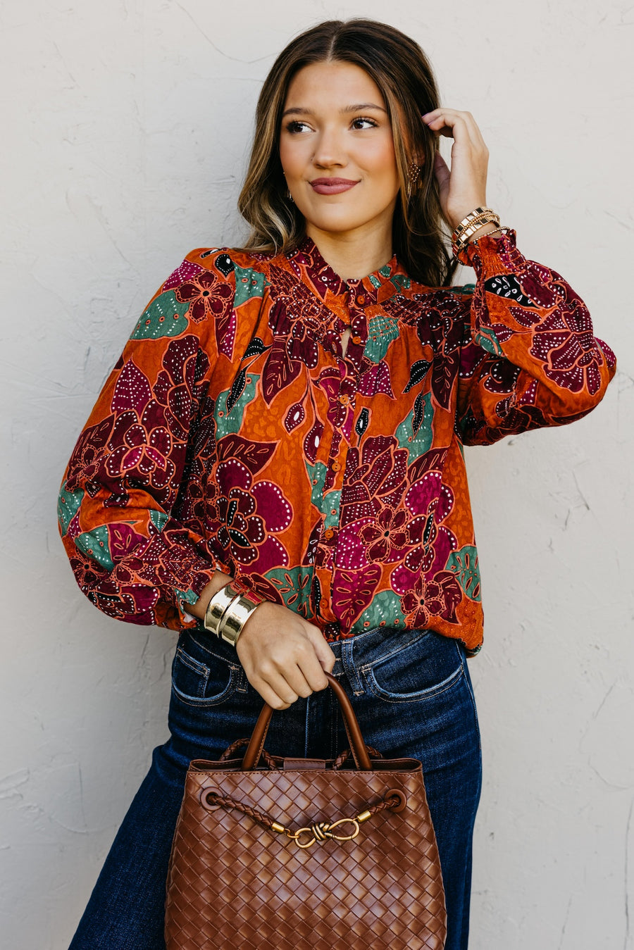 The Peggy Floral Button Down Blouse