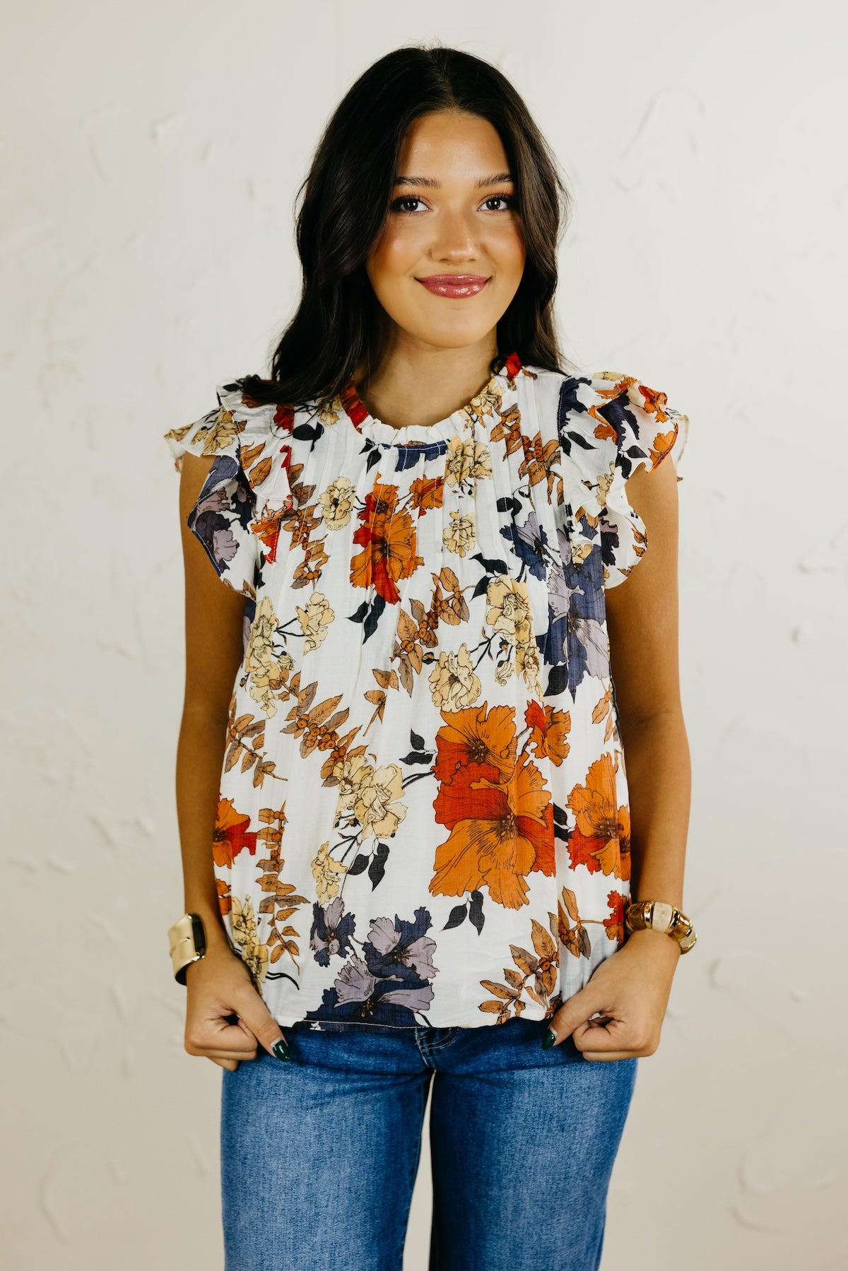 The Ray Foliage Woven Top
