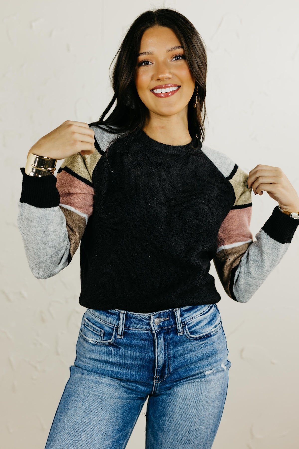 The Barb Colorblocked Sleeve Sweater