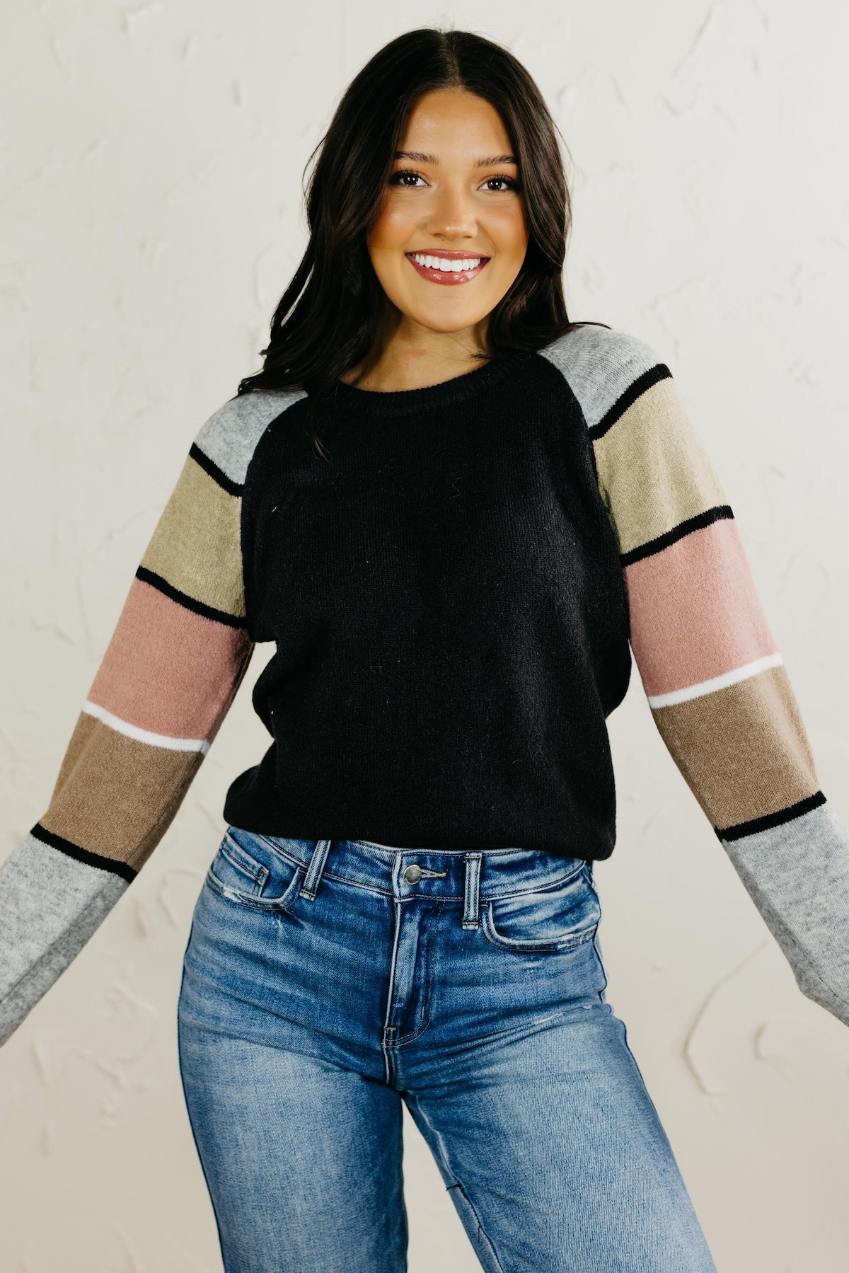 The Barb Colorblocked Sleeve Sweater