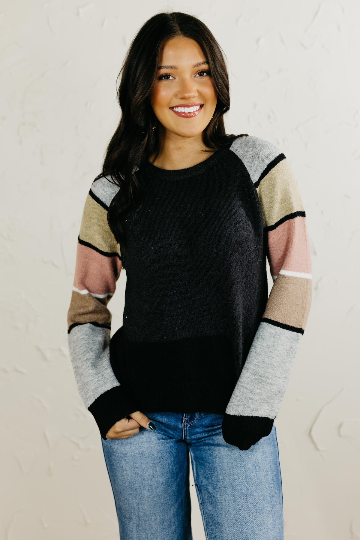 The Barb Colorblocked Sleeve Sweater