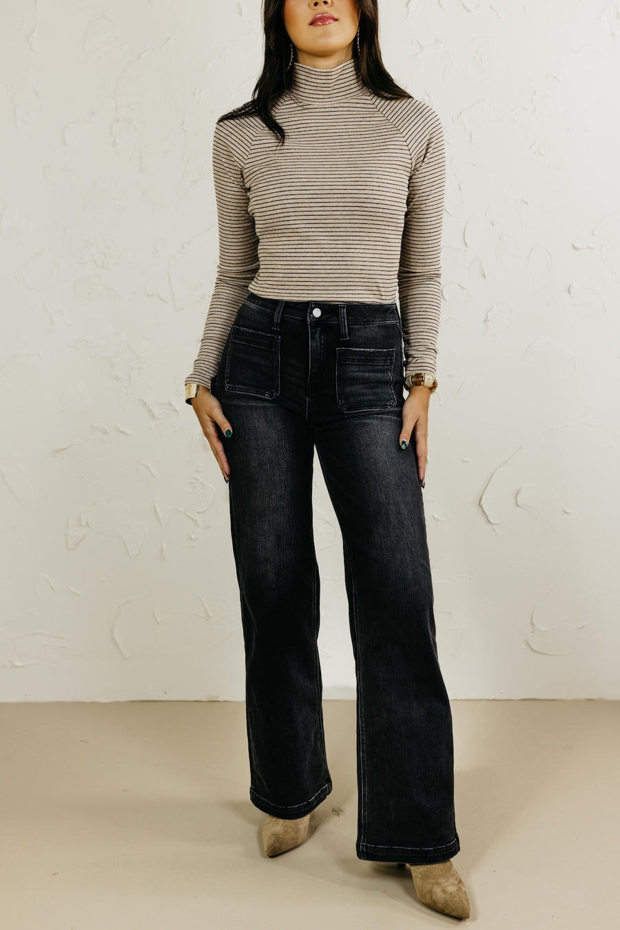 Vervet Denim | Patch Pocket Wide Leg Denim
