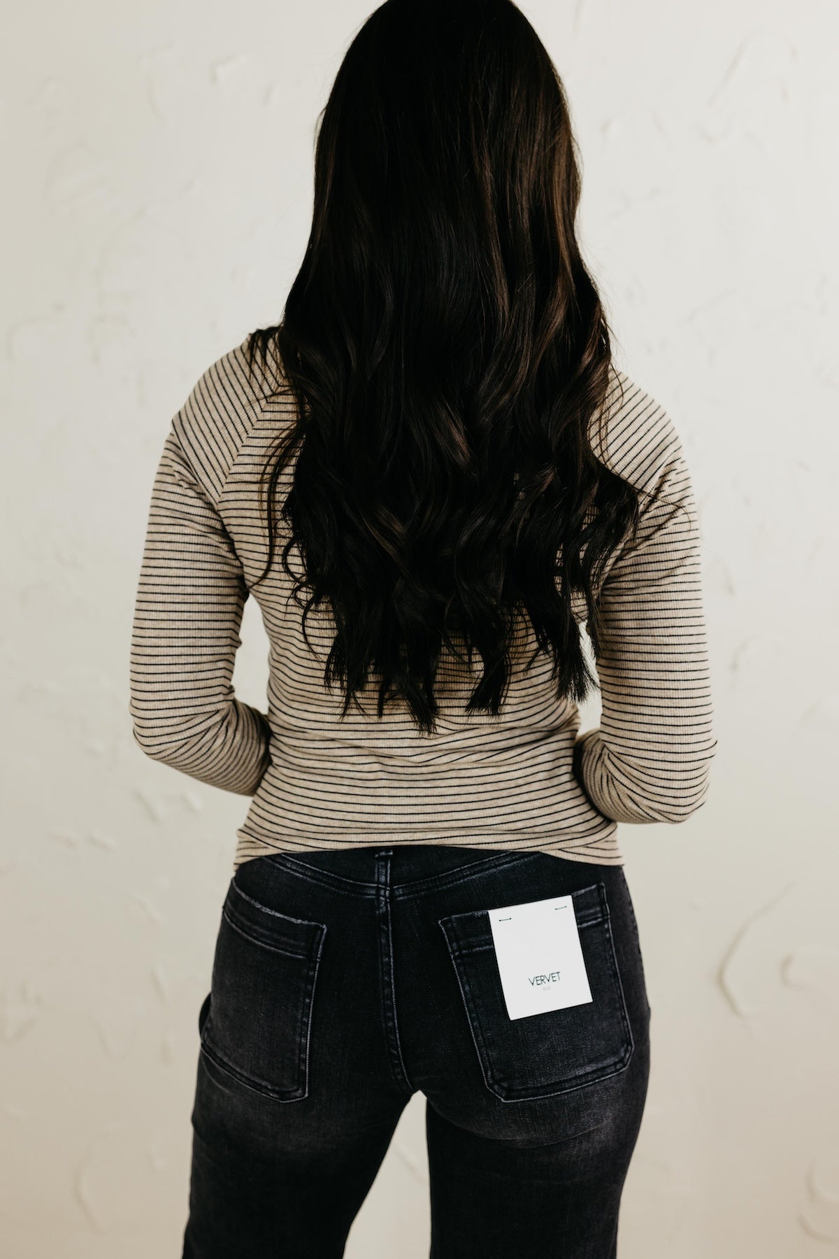 The Brielle Mock Neck Striped Top