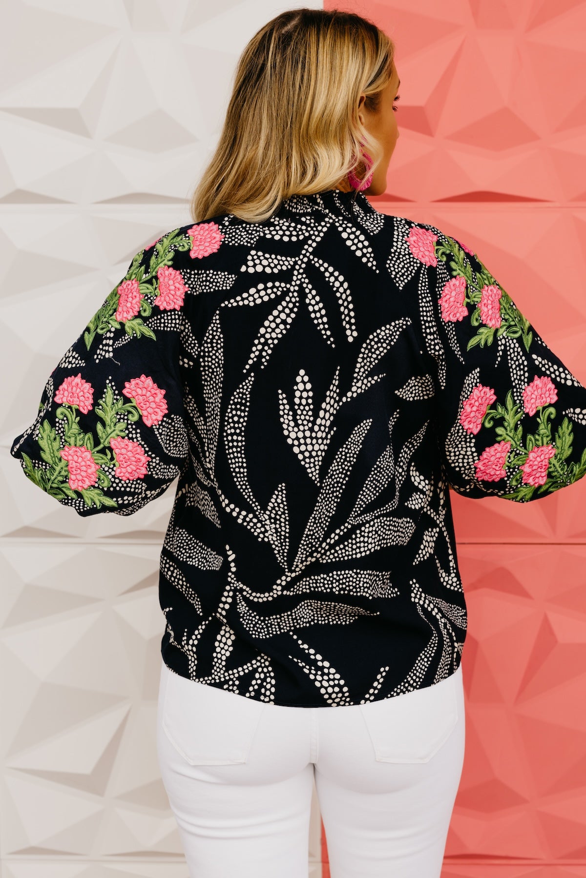 The Jamison Embroidered Tassel Top