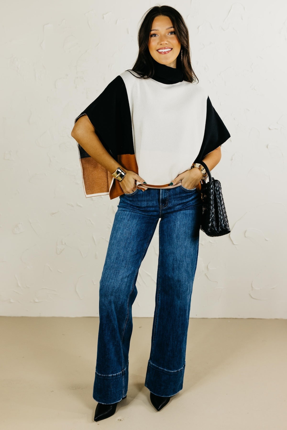 The Saylor Colorblock Poncho