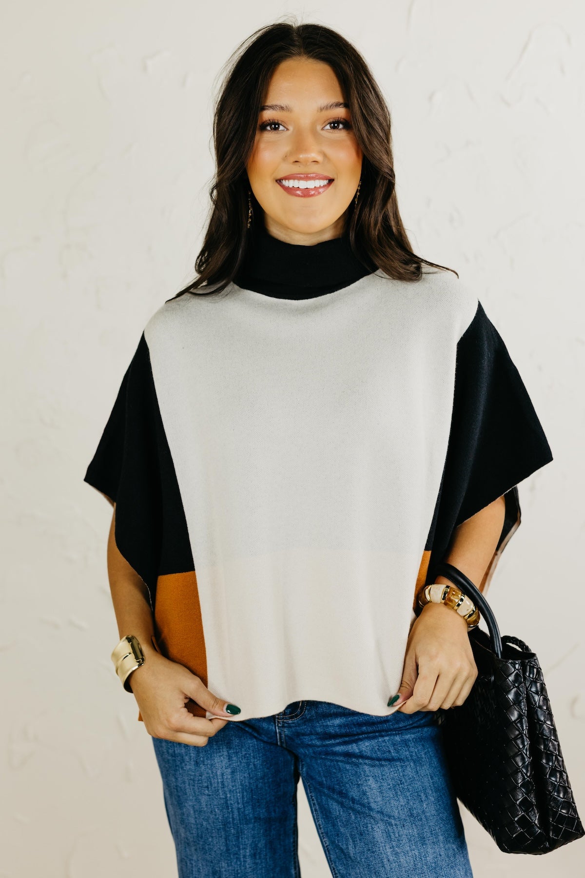 The Saylor Colorblock Poncho