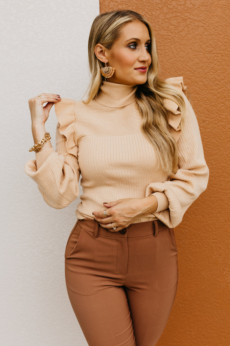 The Kellen Ribbed Turtleneck Top