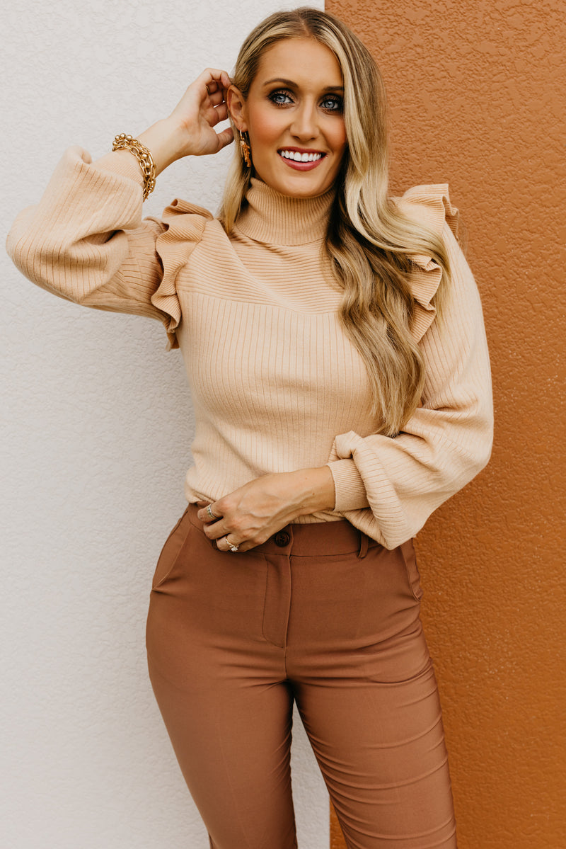The Kellen Ribbed Turtleneck Top