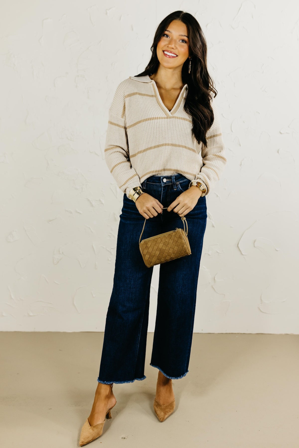 The Peony Collared Stripe Sweater