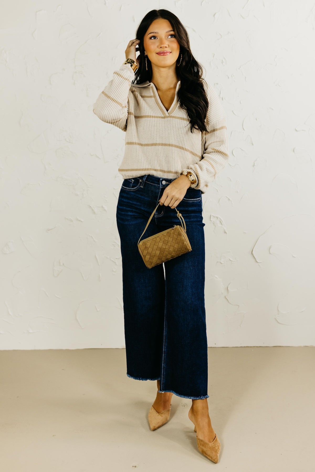 The Peony Collared Stripe Sweater