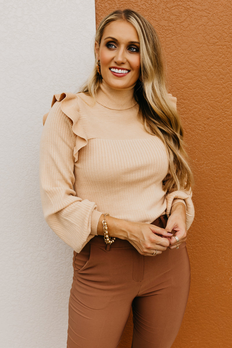 The Kellen Ribbed Turtleneck Top