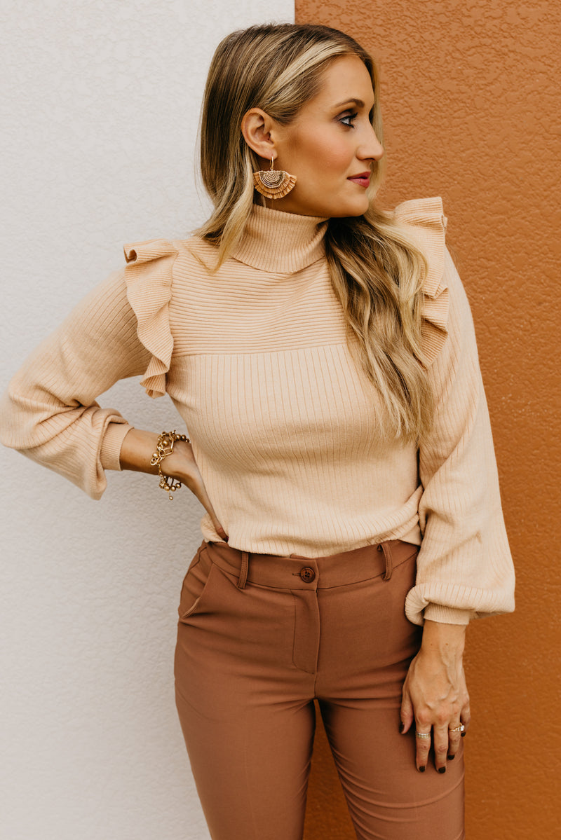The Kellen Ribbed Turtleneck Top