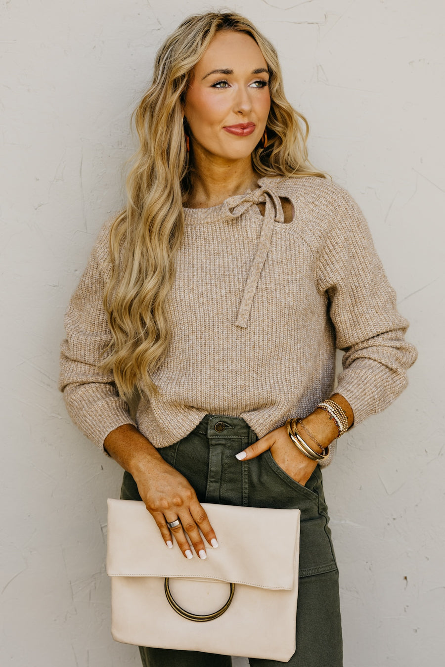 The Mae Cutout Tie Sweater
