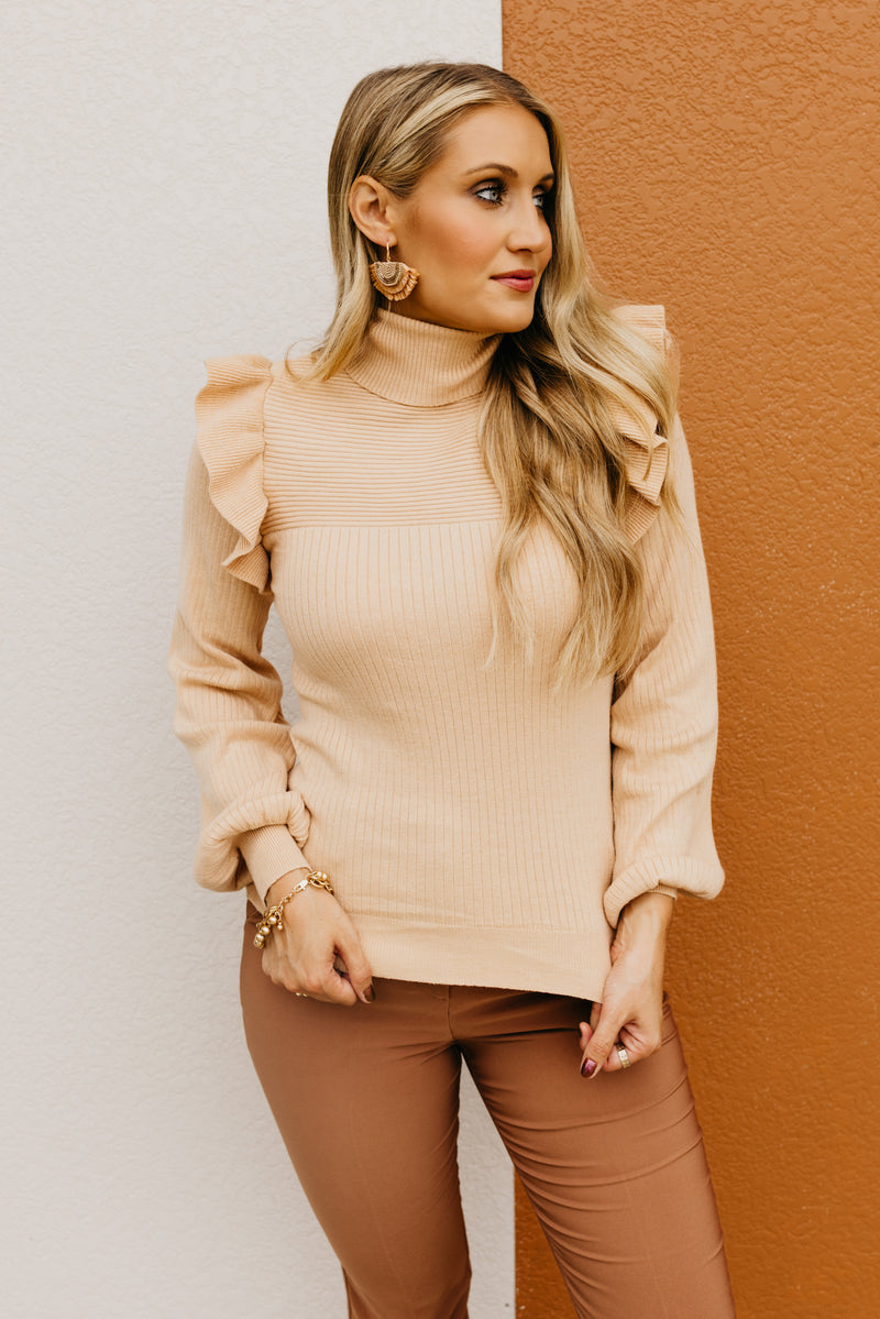The Kellen Ribbed Turtleneck Top