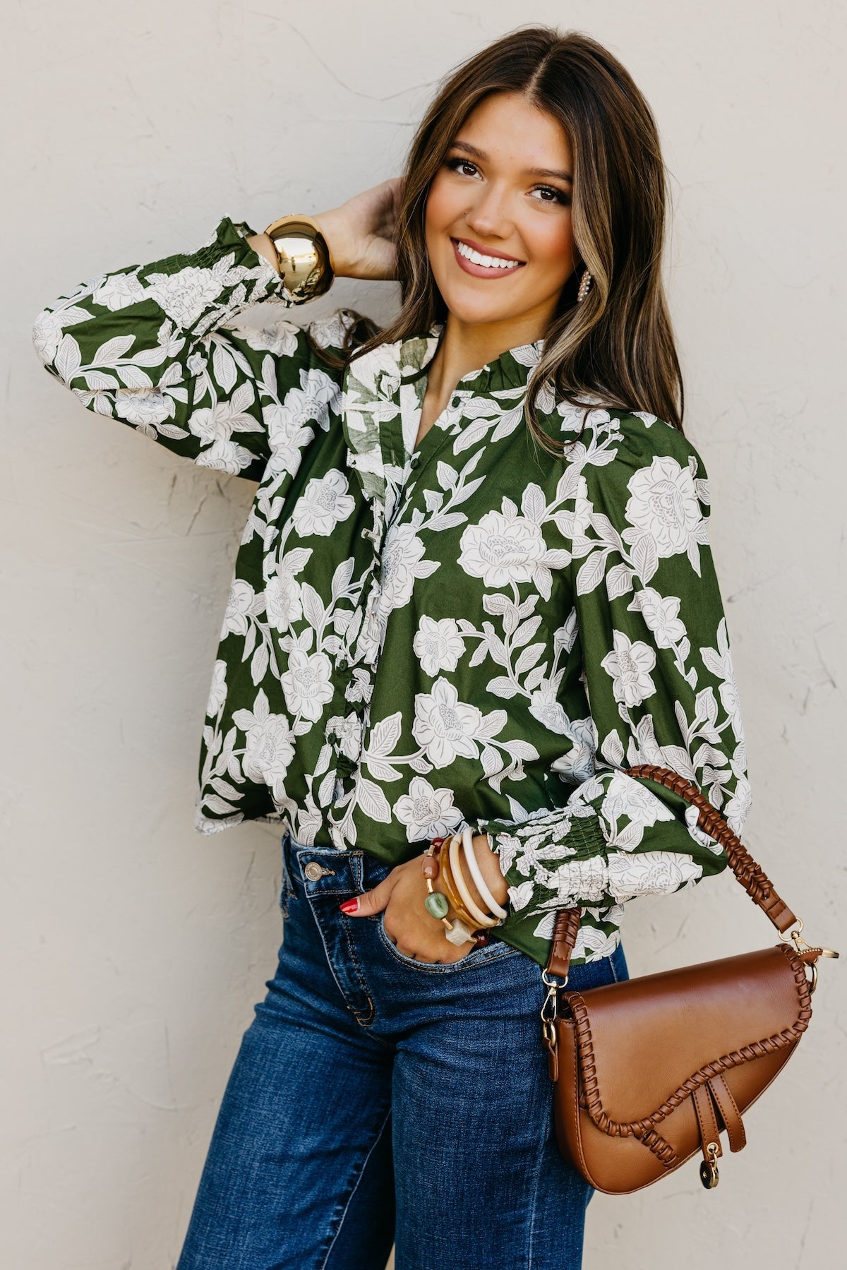 The Marshall Floral Ruffled Blouse