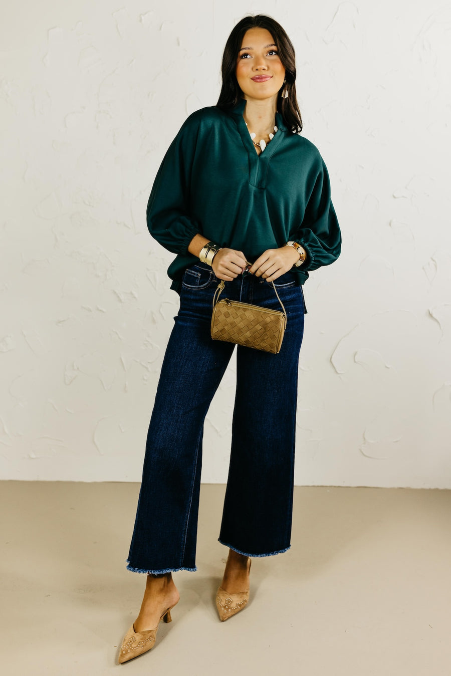 The Christie Solid Dolman Knit Top