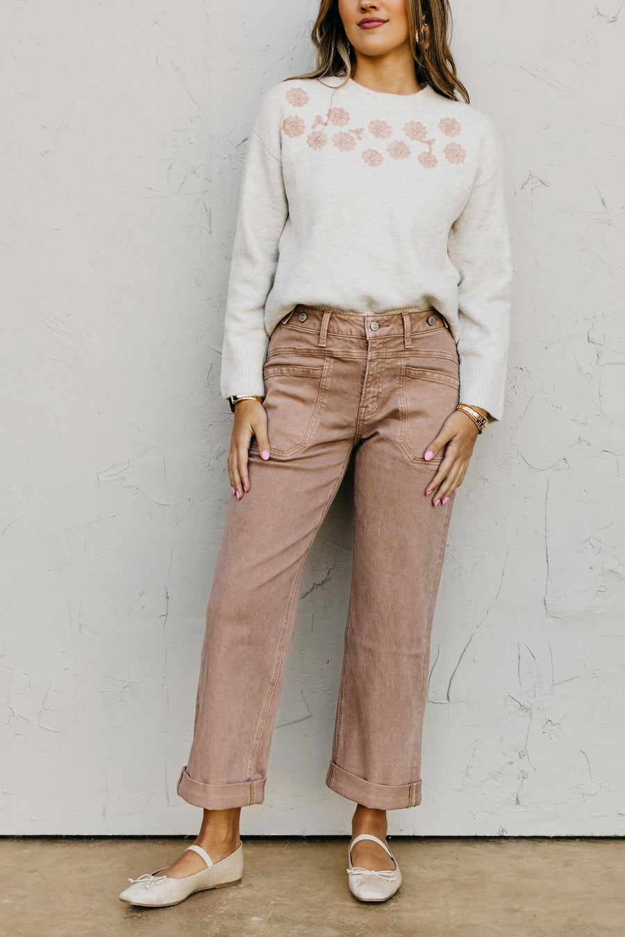 Flying Monkey | High Rise Slim Wide Leg Tab Denim