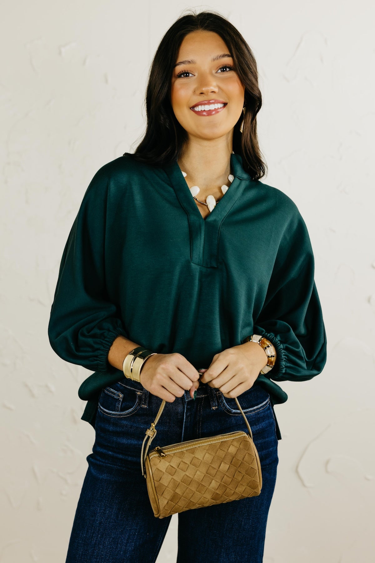 The Christie Solid Dolman Knit Top